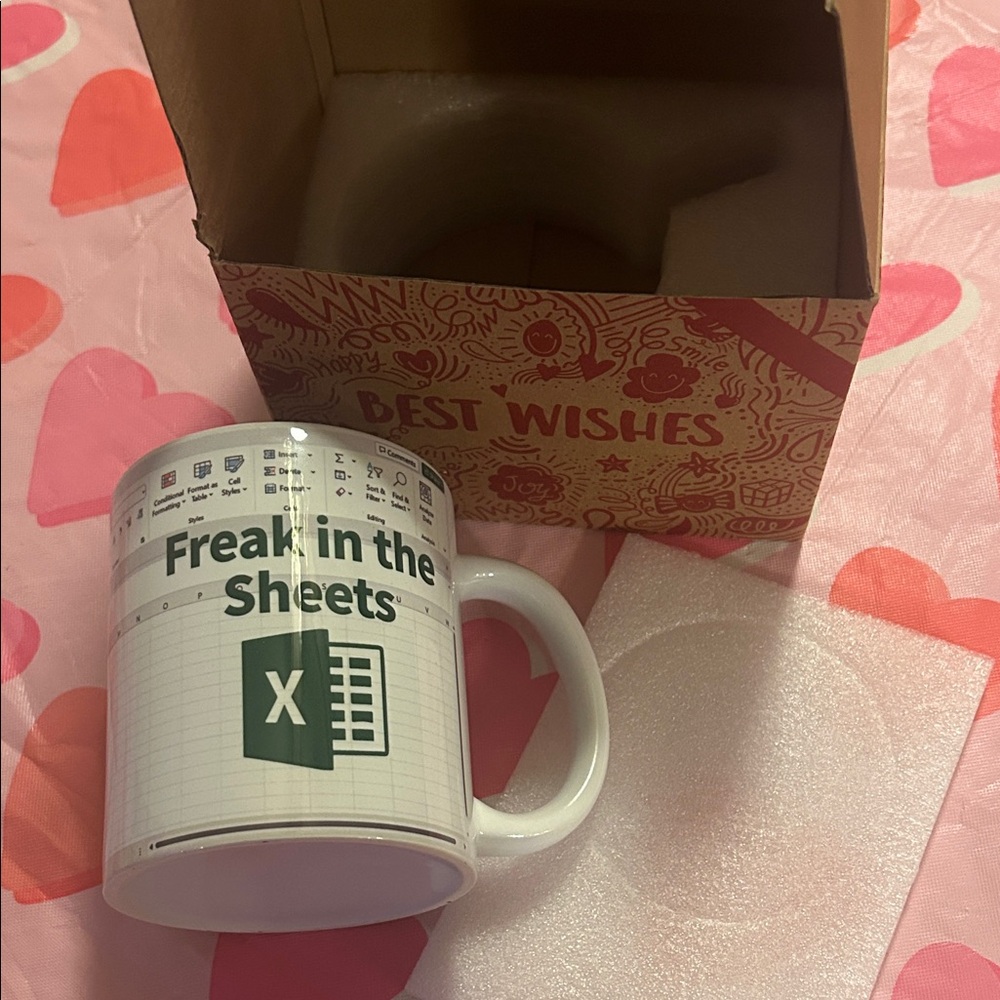 Funny Excel Mug (Freak in the Sheets) NEW IN BOX